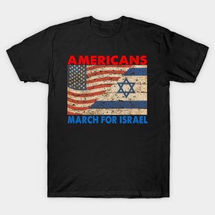 Americans For Israel US Flag Israel Flag Vintage T-Shirt